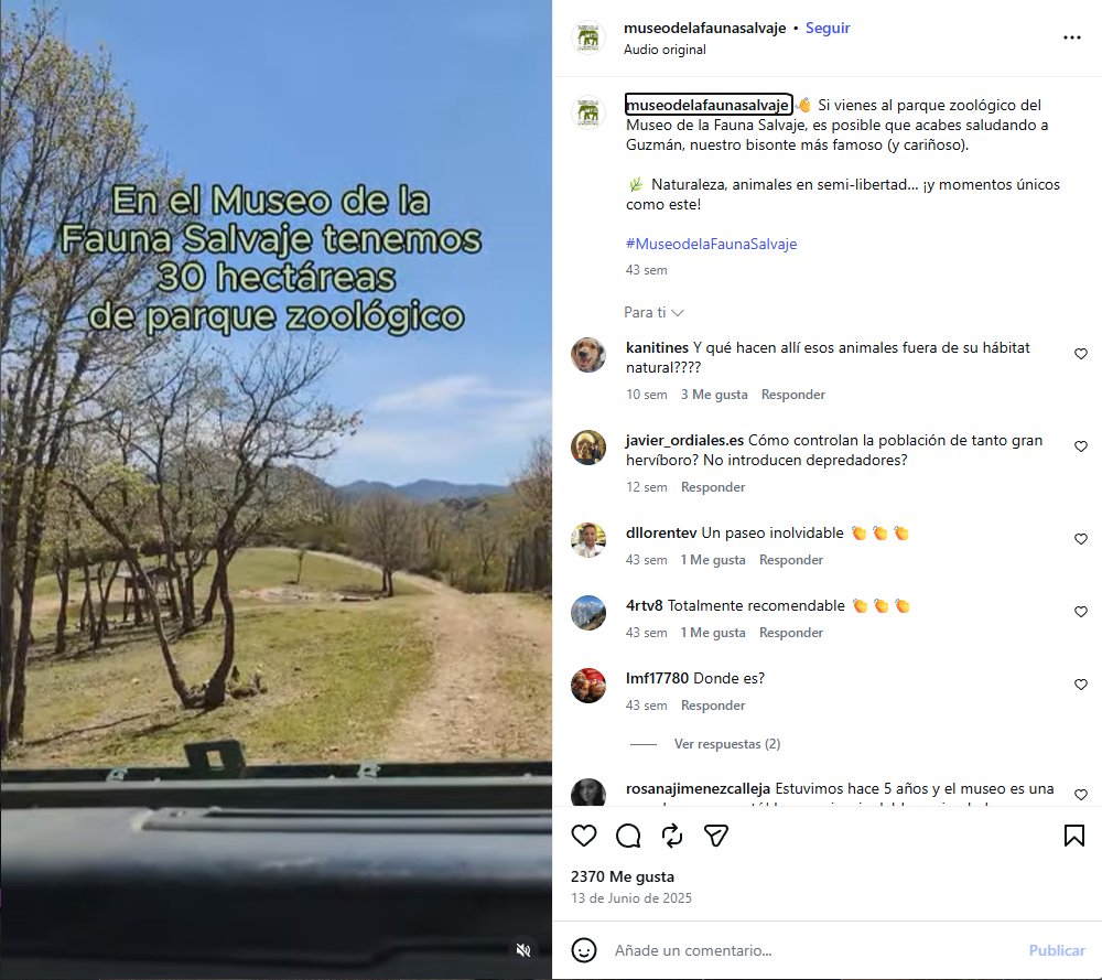 TikTok Museo Fauna Salvaje