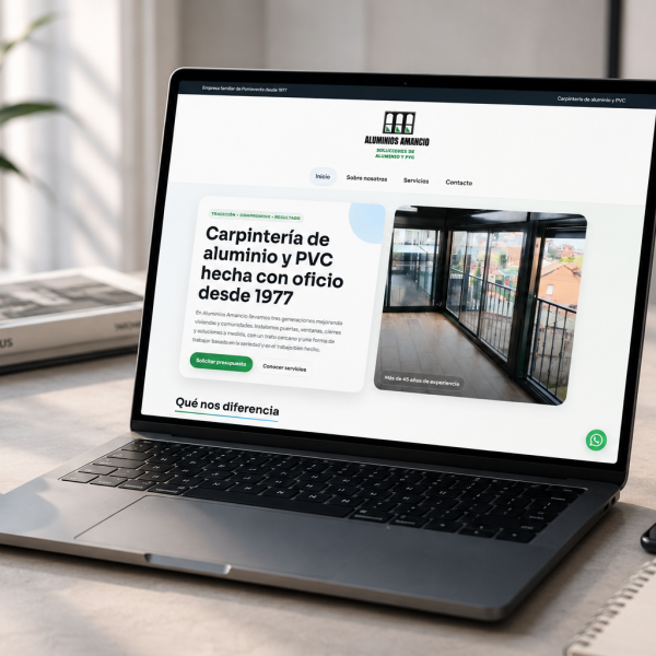 Diseño web para Alumunios Amancio